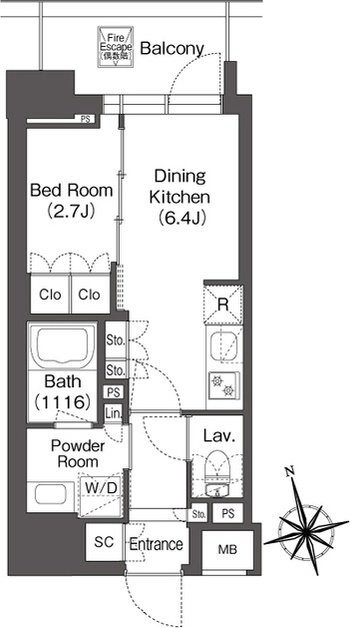 ミリアレジデンス浅草駒形の物件間取画像