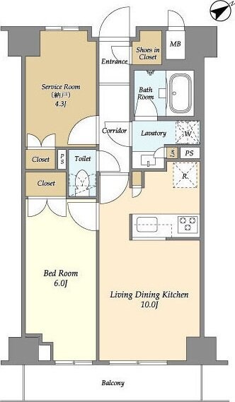 市谷台町坂フロントの物件間取画像