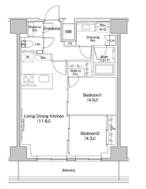 ザ・パークハビオ入谷の物件間取画像