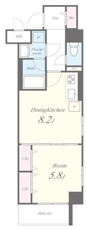 市ヶ谷二十騎町レジデンスの物件間取画像