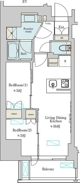 Brillia ist 上野稲荷町の物件間取画像