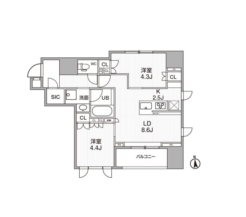 シーズンフラッツ新御徒町の物件間取画像