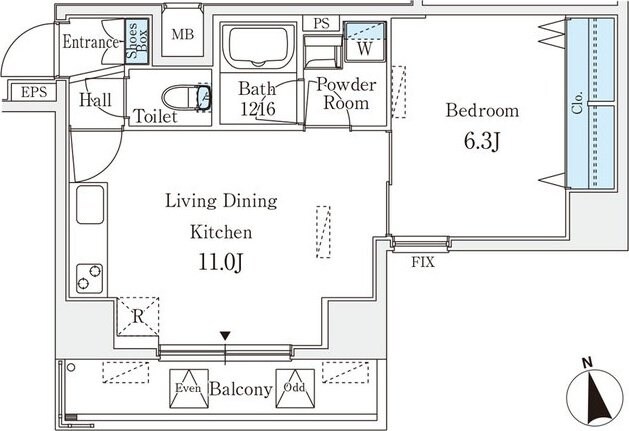クラリティア浅草の物件間取画像