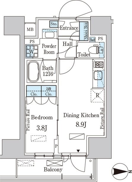 パークアクシス入谷の物件間取画像