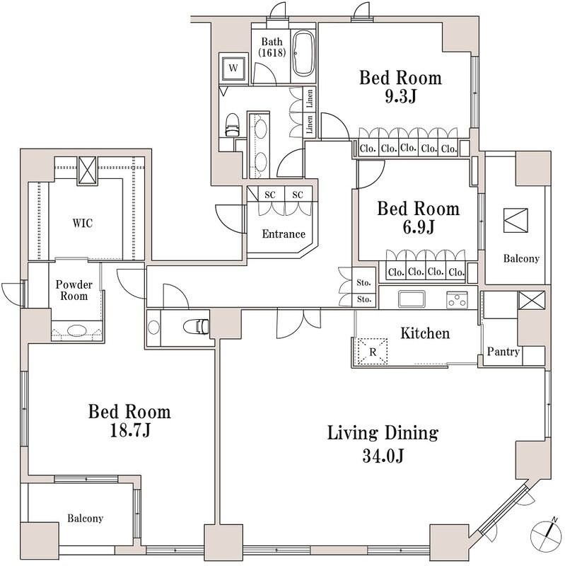 LaSante一番町の物件間取画像