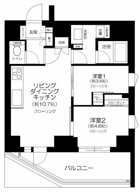 サンウッドフラッツ新宿四谷三丁目の物件間取画像