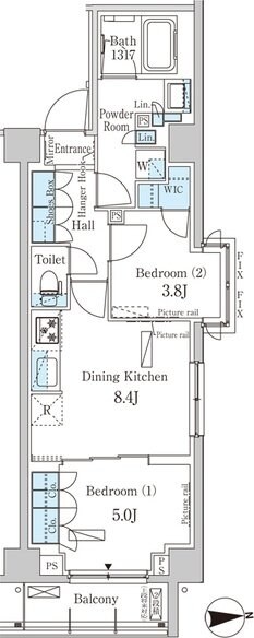 パークアクシス市谷加賀町の物件間取画像