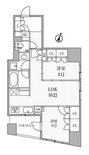 ディームス大手町ノースの物件間取画像