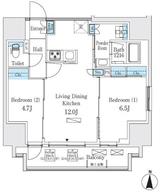 エスタート入谷IIの物件間取画像