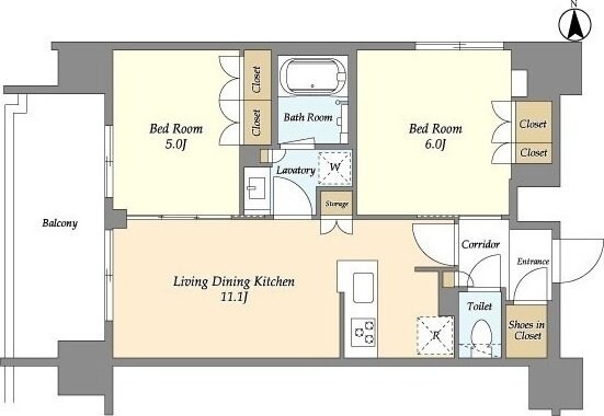 ジオエント上野稲荷町の物件間取画像