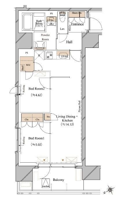 ブランシエスタ浅草蔵前の物件間取画像