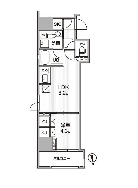シーズンフラッツ新御徒町の物件間取画像