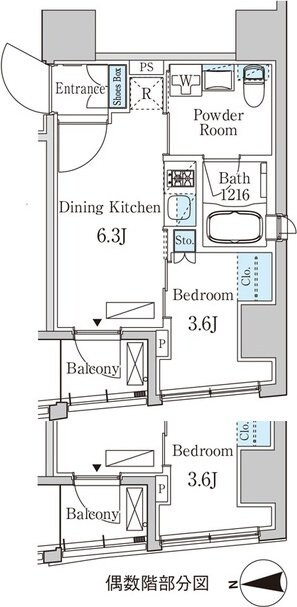 ザ・ライオンズフォーシア八丁堀の物件間取画像