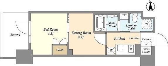 ジオエント上野稲荷町の物件間取画像