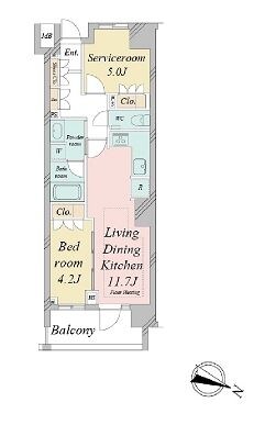 ドゥーエ早稲田の物件間取画像