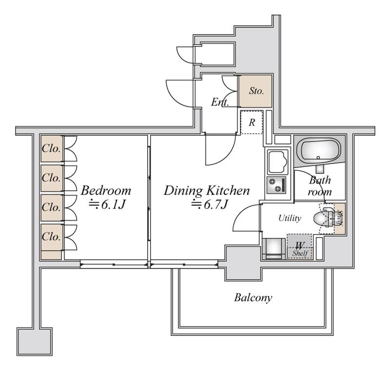ドゥーエ日本橋の物件間取画像