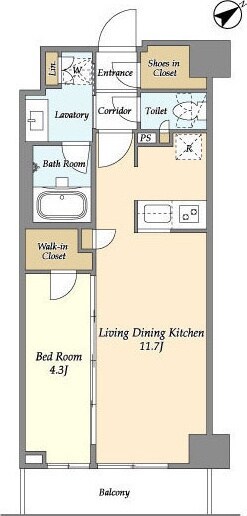 市谷台町坂フロントの物件間取画像