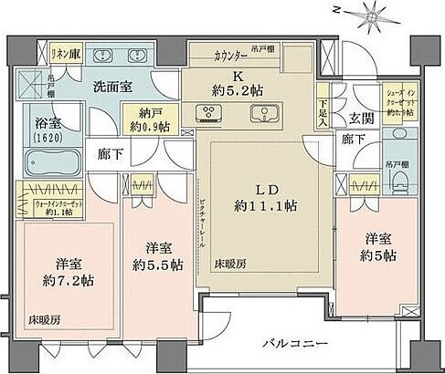 ザ・パークハウス千代田六番町の物件間取画像