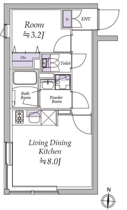 アトリオフラッツ清澄白河の物件間取画像