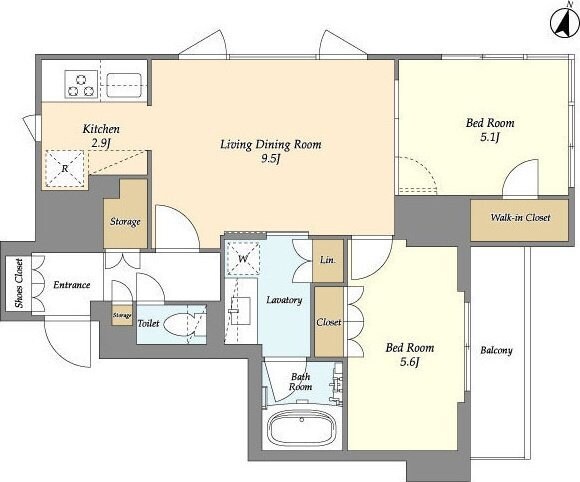 AIFLAT若松河田の物件間取画像