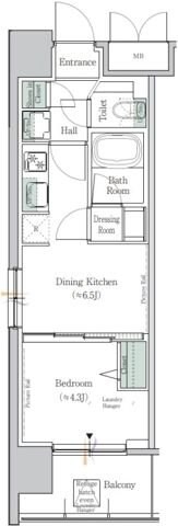 ワンルーフレジデンス台東根岸の物件間取画像