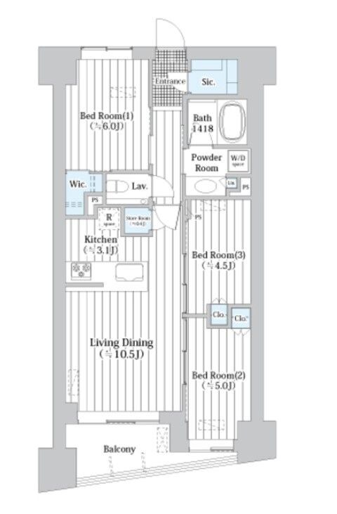 ザ・グランクラッセ日本橋イーストの物件間取画像