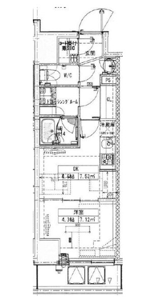 ルネサンスコート築地の物件間取画像