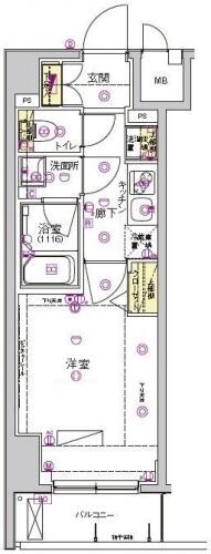 ハーモニーレジデンス水天宮前の物件間取画像