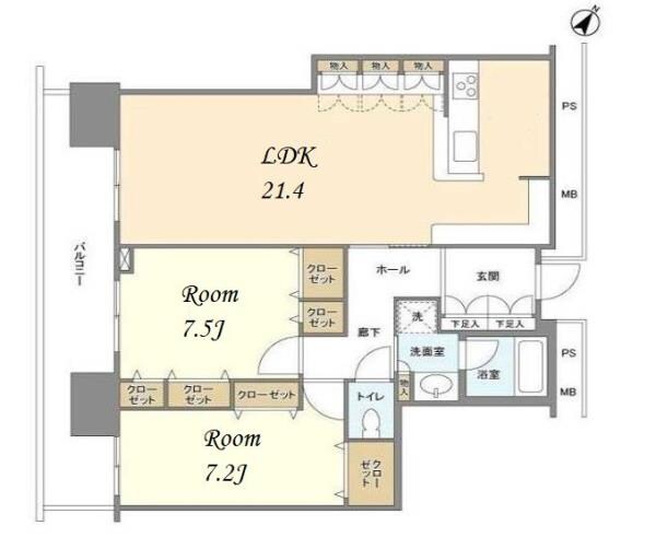 リガーレ日本橋人形町の物件間取画像