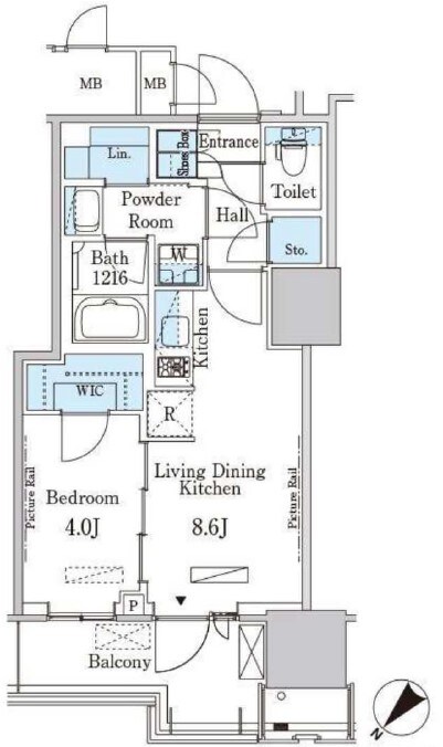 晴海フラッグ ポートビレッジ B棟(HARUMI FLAG)の物件間取画像