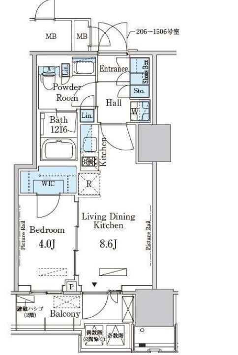 晴海フラッグ ポートビレッジ B棟(HARUMI FLAG)の物件間取画像