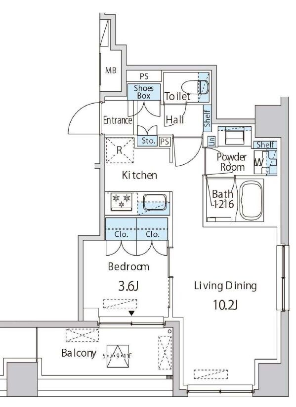 エムエー月島の物件間取画像