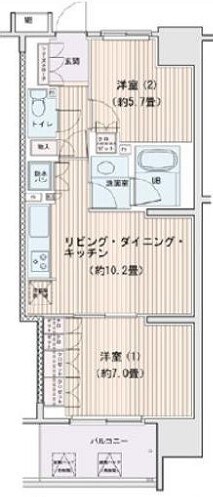 エスティメゾン豊洲レジデンスC棟の物件間取画像