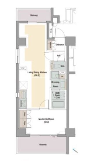 ラグゼナ勝どきの物件間取画像