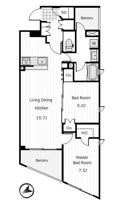 エステート南砂福島橋の物件間取画像