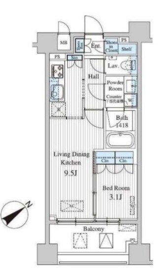MFPRコート赤坂見附の物件間取画像