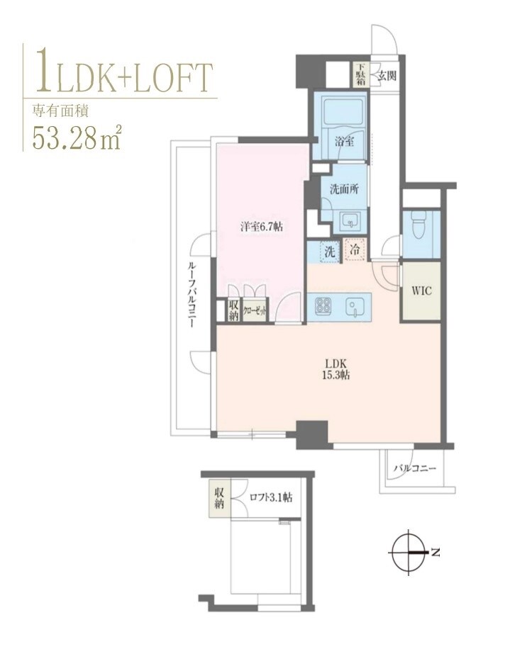エムエフピーアールコート麻布十番(MFPRコート麻布十番)の物件間取画像