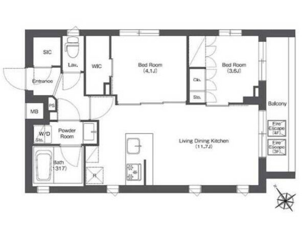 コンフォリア不動前の物件間取画像