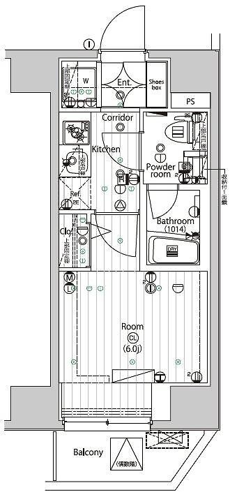 プレミアムキューブ品川大崎の物件間取画像