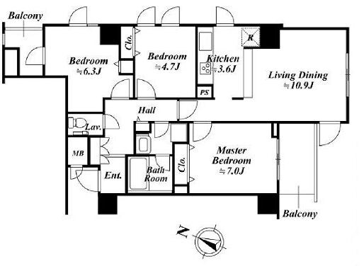 アクロス目黒タワーの物件間取画像