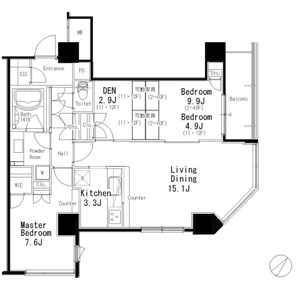 MFPR目黒タワーの物件間取画像