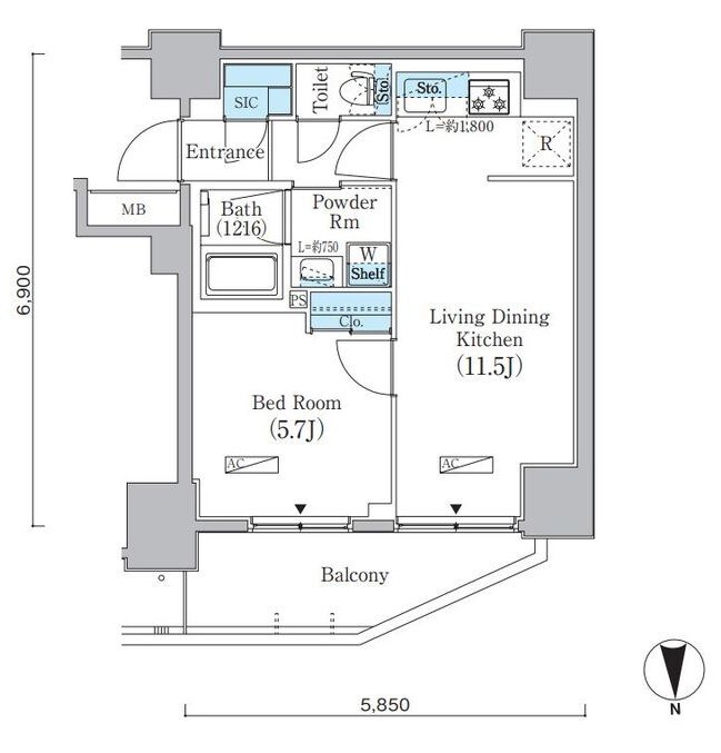 プライムブリス上野元浅草の物件間取画像