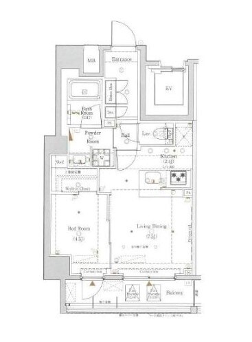 ログ上野駅前の物件間取画像