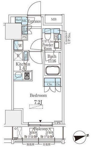 浅草田原町レジデンスの物件間取画像