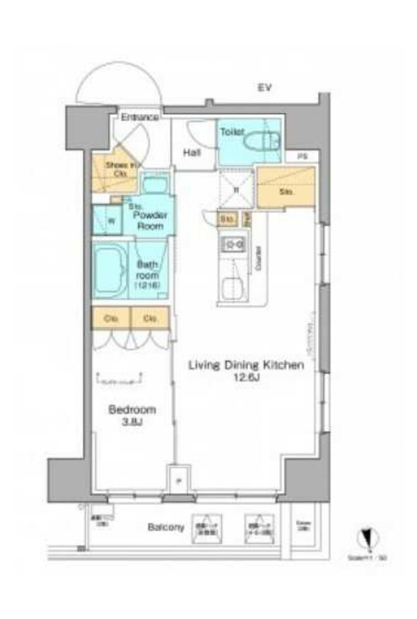 プラウドフラット浅草の物件間取画像