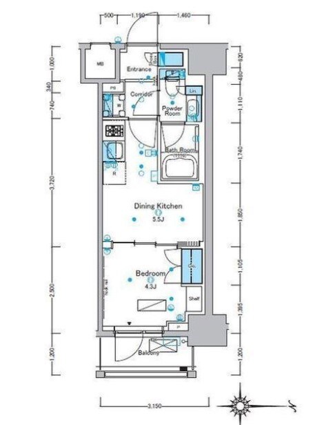 ルフォンプログレ浅草入谷の物件間取画像