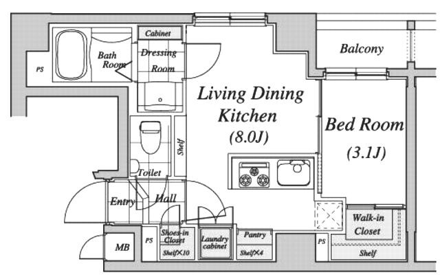 レジディア神田の物件間取画像