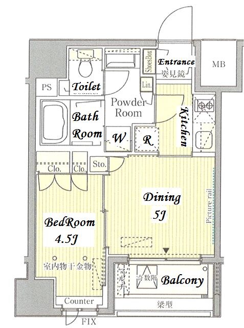 セレニティー神田の物件間取画像