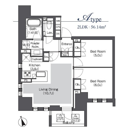 ベルビュー千代田飯田橋(Belle Vue 千代田飯田橋)の物件間取画像