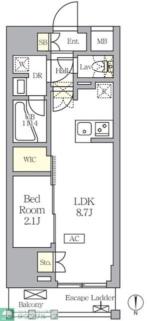 アジールコート王子の物件間取画像